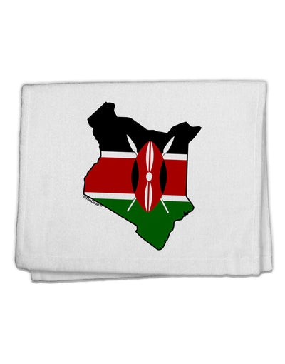 Kenya Flag Silhouette 11&#x22;x18&#x22; Dish Fingertip Towel-Fingertip Towel-TooLoud-White-Davson Sales