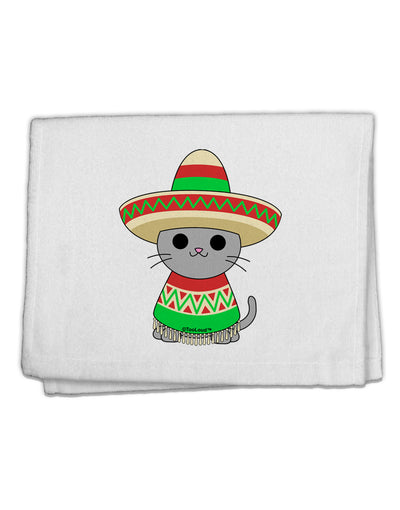 Cat with Sombrero and Poncho 11&#x22;x18&#x22; Dish Fingertip Towel by TooLoud-Fingertip Towel-TooLoud-White-Davson Sales