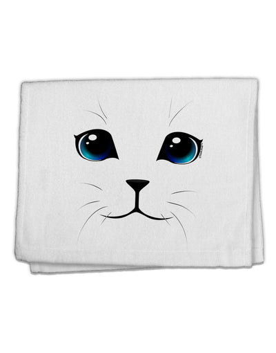 Blue-Eyed Cute Cat Face 11&#x22;x18&#x22; Dish Fingertip Towel-Fingertip Towel-TooLoud-White-Davson Sales