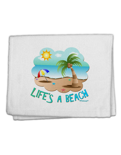 Fun Summer Beach Scene - Life's a Beach 11&#x22;x18&#x22; Dish Fingertip Towel by TooLoud-Fingertip Towel-TooLoud-White-Davson Sales