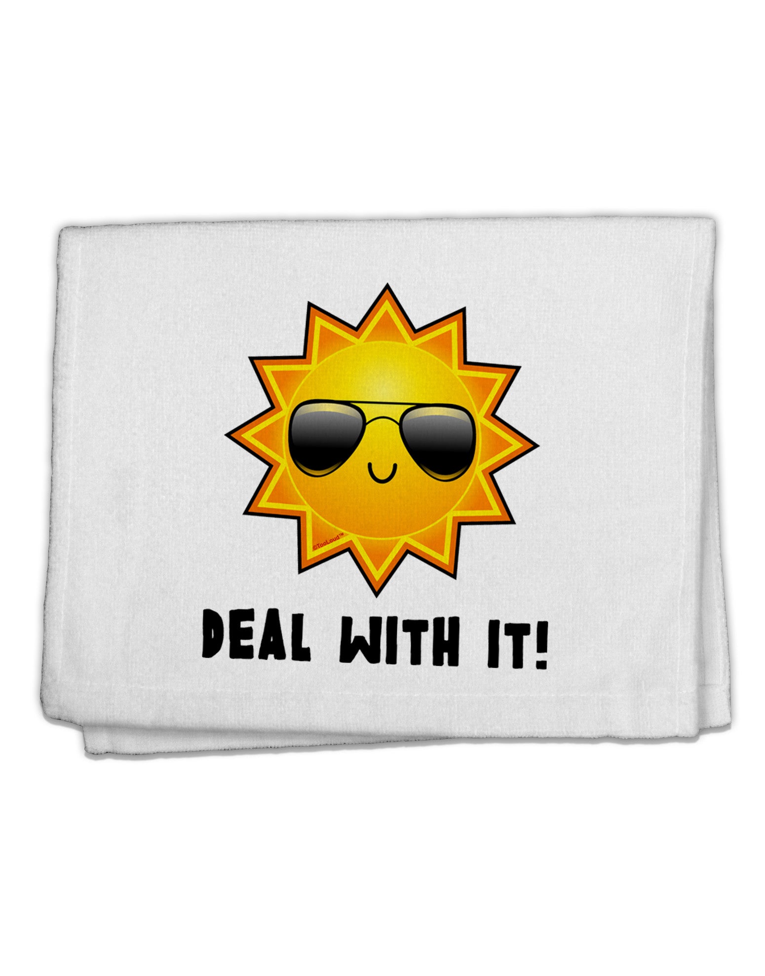 Deal With It Cute Sun 11&#x22;x18&#x22; Dish Fingertip Towel by TooLoud-Fingertip Towel-TooLoud-White-Davson Sales