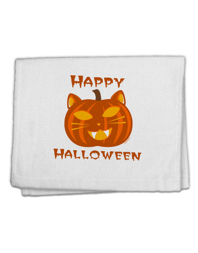 Cat-O-Lantern With Text 11&#x22;x18&#x22; Dish Fingertip Towel-Fingertip Towel-TooLoud-White-Davson Sales