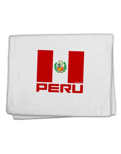 Peru Flag 11&#x22;x18&#x22; Dish Fingertip Towel-Fingertip Towel-TooLoud-White-Davson Sales