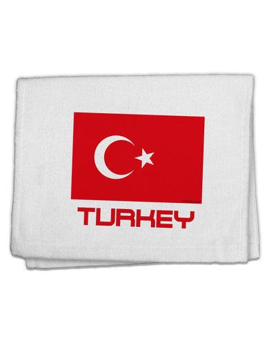 Turkey Flag with Text 11&#x22;x18&#x22; Dish Fingertip Towel by TooLoud-Fingertip Towel-TooLoud-White-Davson Sales