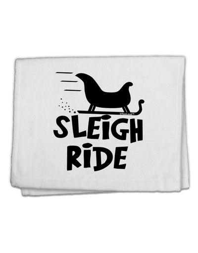 Sleigh Ride BnW 11&#x22;x18&#x22; Dish Fingertip Towel-Fingertip Towel-TooLoud-White-Davson Sales