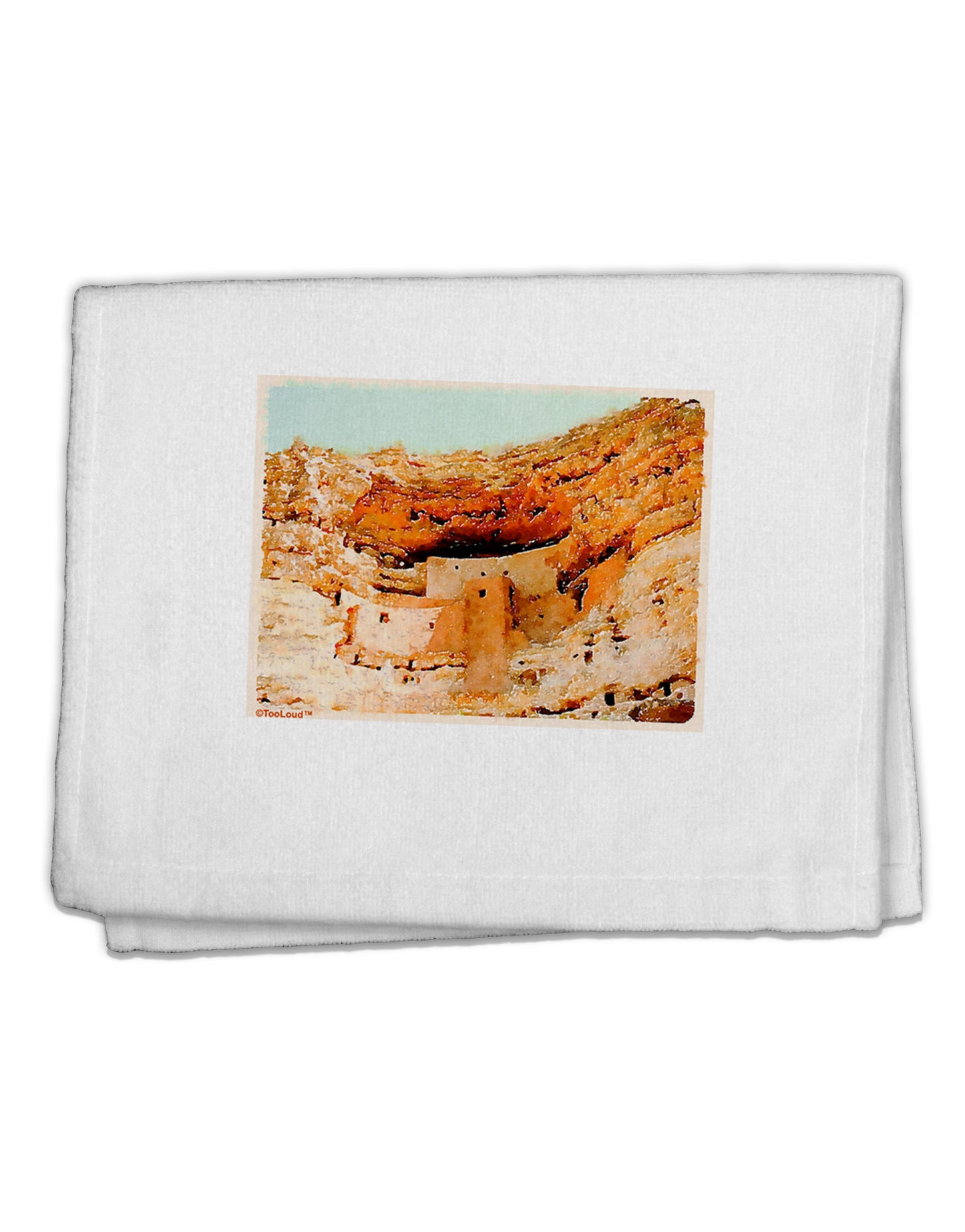 Montezuma Castle Watercolor 11&#x22;x18&#x22; Dish Fingertip Towel-Fingertip Towel-TooLoud-White-Davson Sales