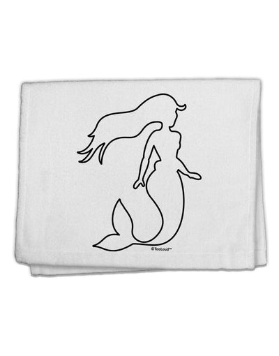 Mermaid Outline 11&#x22;x18&#x22; Dish Fingertip Towel-Fingertip Towel-TooLoud-White-Davson Sales