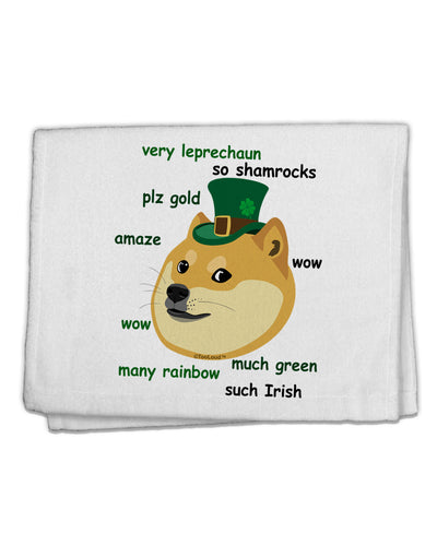 St Patricks Day Leprechaun Doge 11&#x22;x18&#x22; Dish Fingertip Towel-Fingertip Towel-TooLoud-White-Davson Sales