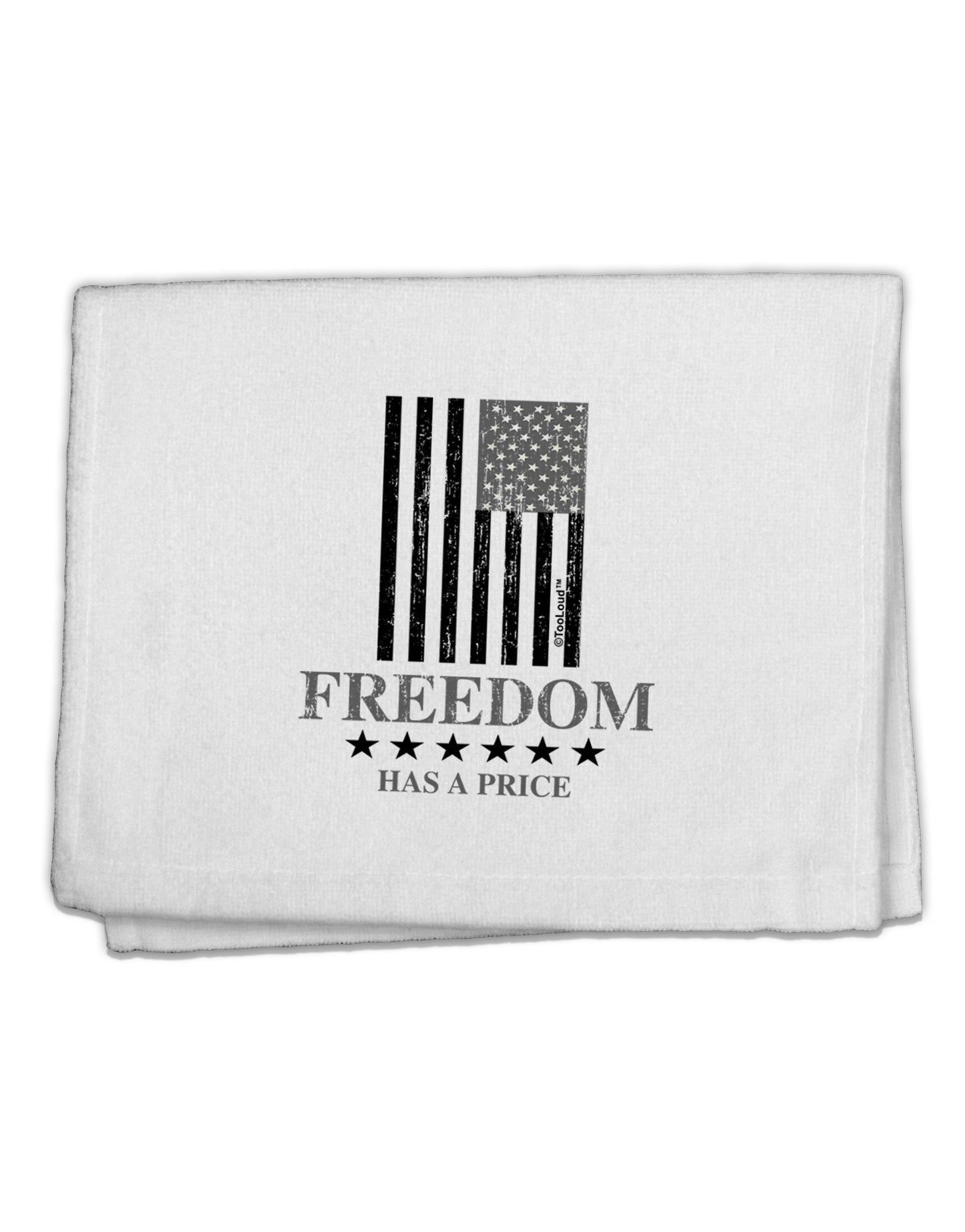 Freedom Flag BnW 11&#x22;x18&#x22; Dish Fingertip Towel-Fingertip Towel-TooLoud-White-Davson Sales