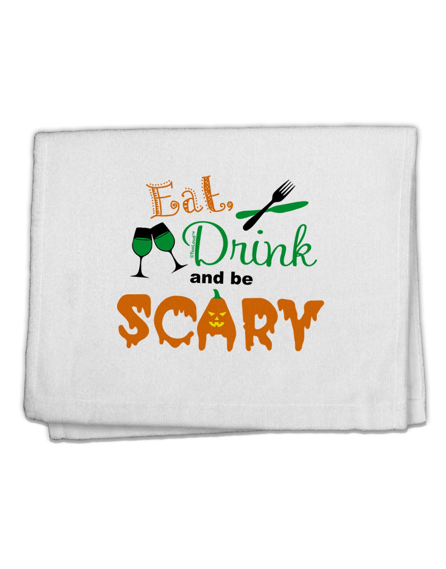 Eat Drink Scary Green 11&#x22;x18&#x22; Dish Fingertip Towel-Fingertip Towel-TooLoud-White-Davson Sales