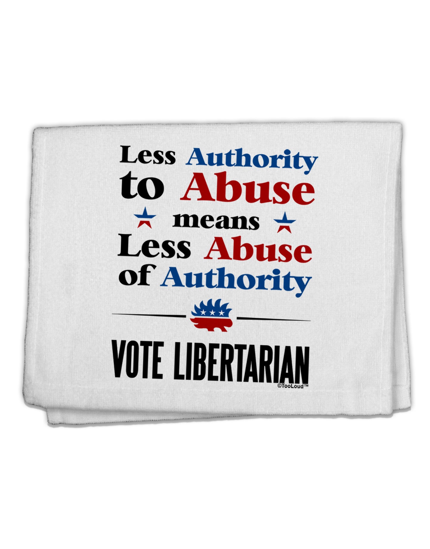Libertarian Against Authority Abuse 11&#x22;x18&#x22; Dish Fingertip Towel-Fingertip Towel-TooLoud-White-Davson Sales
