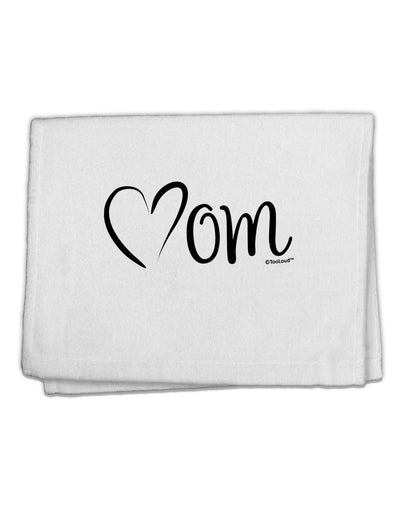 Mom with Brushed Heart Design 11&#x22;x18&#x22; Dish Fingertip Towel by TooLoud-Fingertip Towel-TooLoud-White-Davson Sales