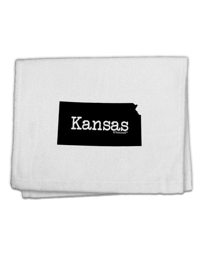 Kansas - United States Shape 11&#x22;x18&#x22; Dish Fingertip Towel-Fingertip Towel-TooLoud-White-Davson Sales