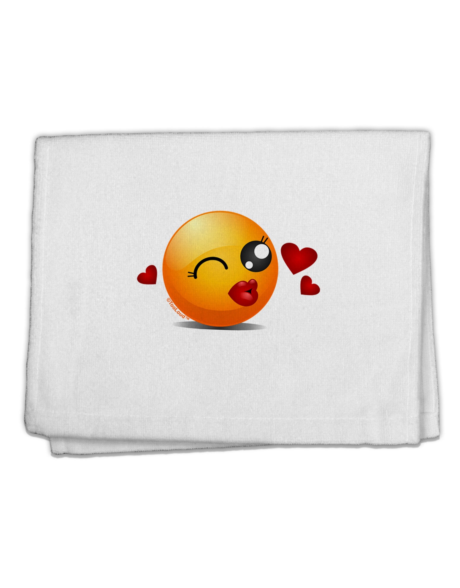 Kissy Face Emoji Girl 11&#x22;x18&#x22; Dish Fingertip Towel-Fingertip Towel-TooLoud-White-Davson Sales