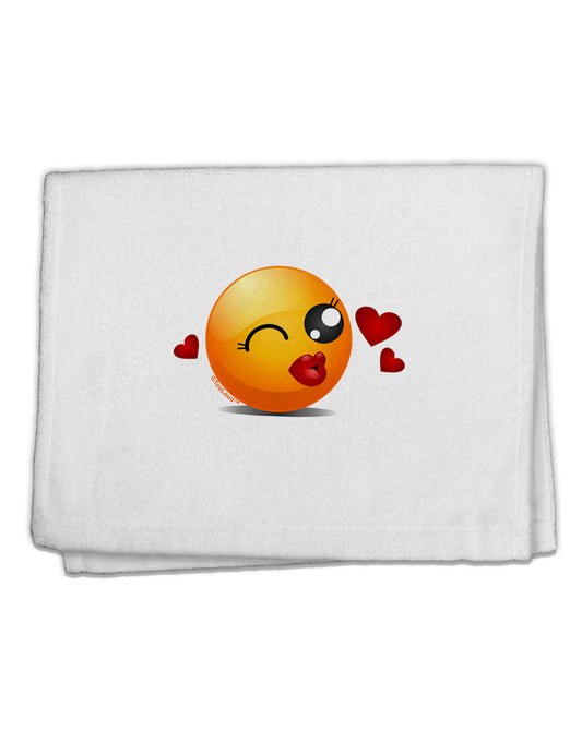 Kissy Face Emoji Girl 11&#x22;x18&#x22; Dish Fingertip Towel-Fingertip Towel-TooLoud-White-Davson Sales