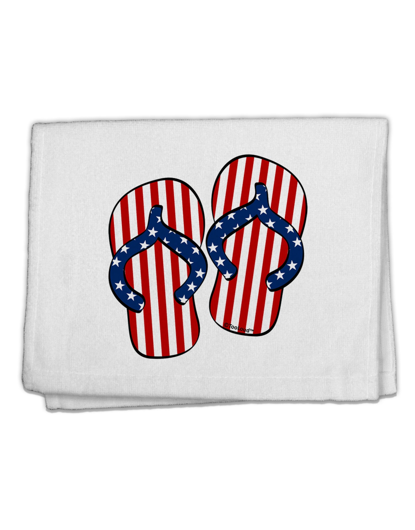 Stars and Stripes Flip Flops 11&#x22;x18&#x22; Dish Fingertip Towel-Fingertip Towel-TooLoud-White-Davson Sales