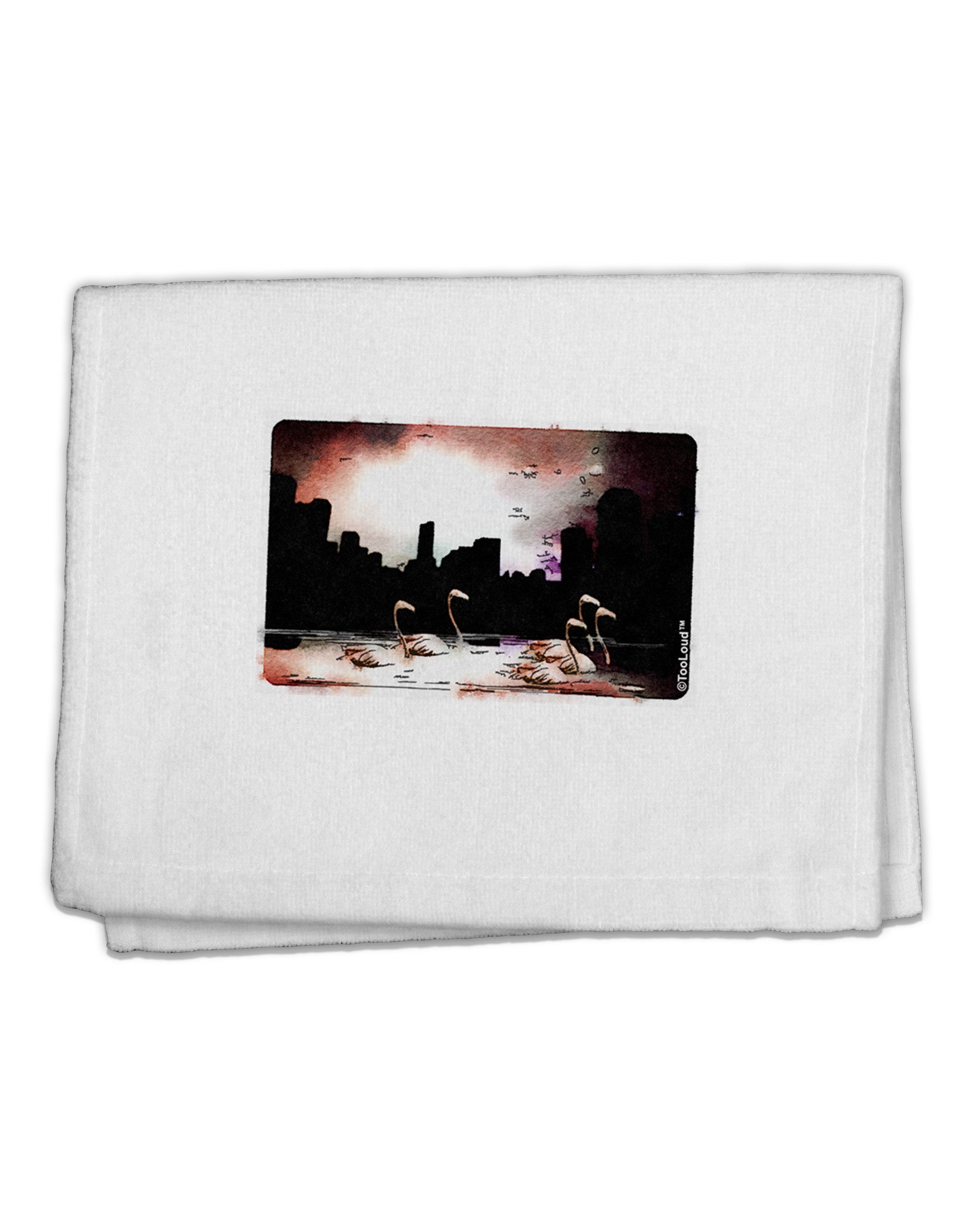 Nighttime Flamingos 11&#x22;x18&#x22; Dish Fingertip Towel-Fingertip Towel-TooLoud-White-Davson Sales