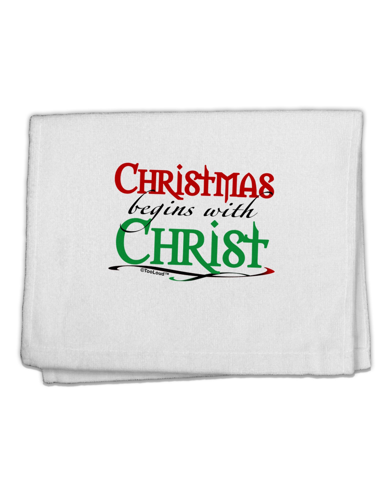 Begins With Christ Text 11&#x22;x18&#x22; Dish Fingertip Towel-Fingertip Towel-TooLoud-White-Davson Sales