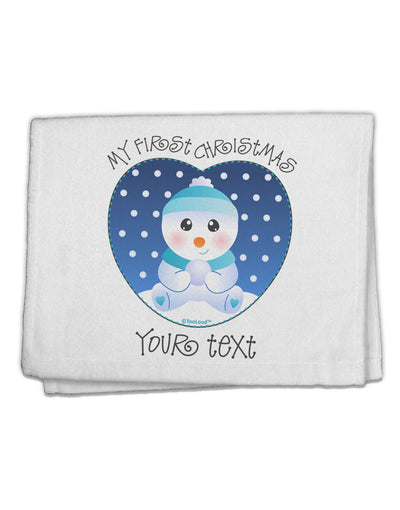 Personalized My First Christmas Snowbaby Blue 11&#x22;x18&#x22; Dish Fingertip Towel-Fingertip Towel-TooLoud-White-Davson Sales