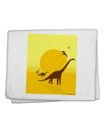 Brontosaurus and Pterodactyl Silhouettes with Sun 11&#x22;x18&#x22; Dish Fingertip Towel by TooLoud-Fingertip Towel-TooLoud-White-Davson Sales