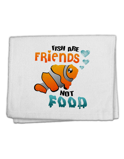 Fish Are Friends Not Food 11&#x22;x18&#x22; Dish Fingertip Towel-Fingertip Towel-TooLoud-White-Davson Sales