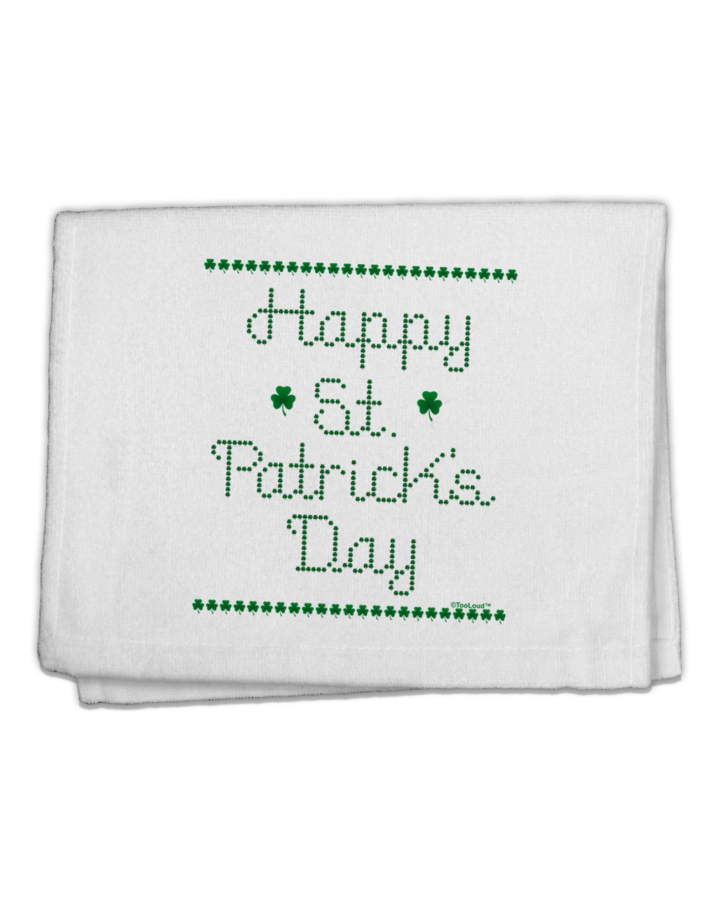 Happy St Patricks Day Clovers 11&#x22;x18&#x22; Dish Fingertip Towel-Fingertip Towel-TooLoud-White-Davson Sales