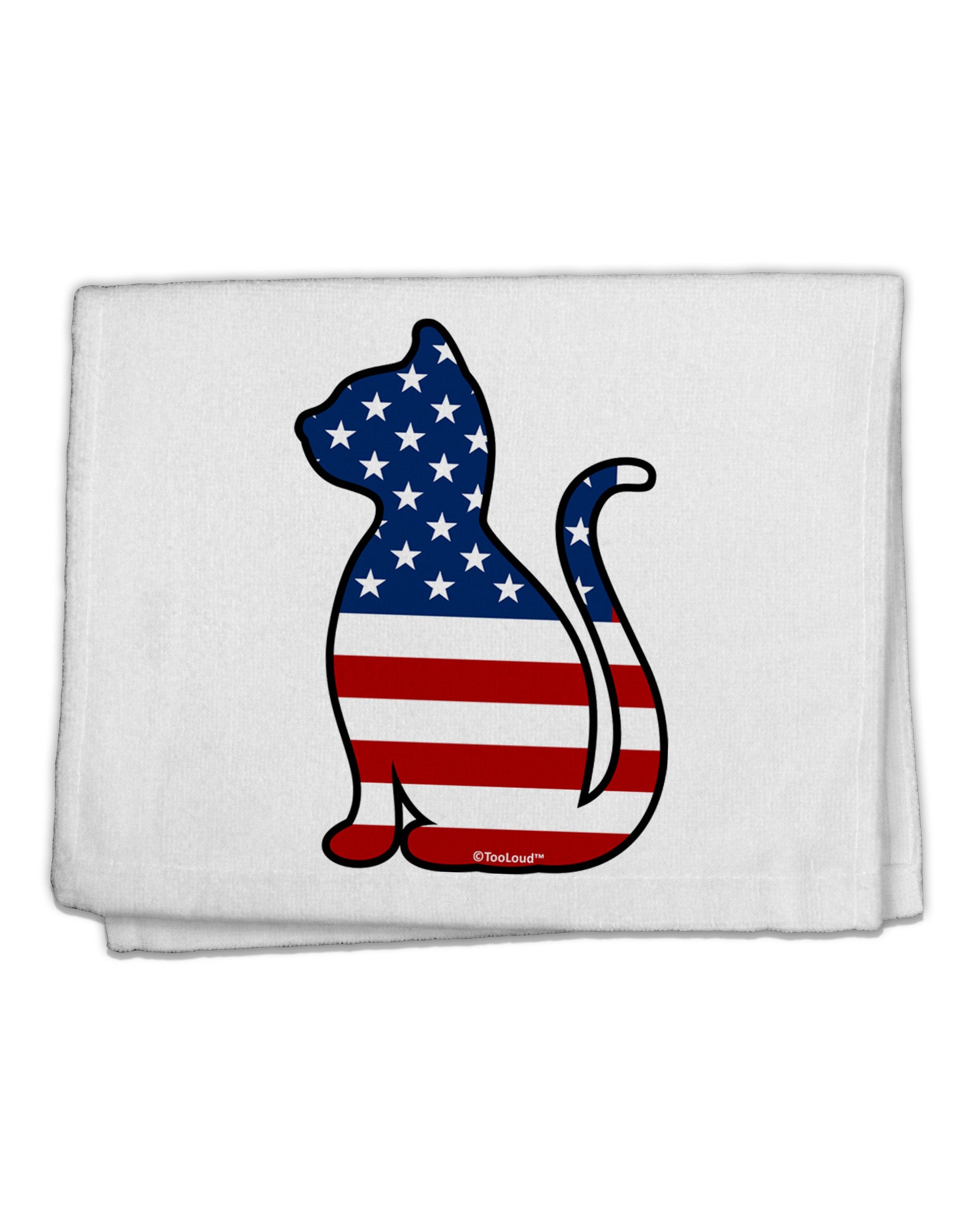 Patriotic Cat Design 11&#x22;x18&#x22; Dish Fingertip Towel by TooLoud-Fingertip Towel-TooLoud-White-Davson Sales