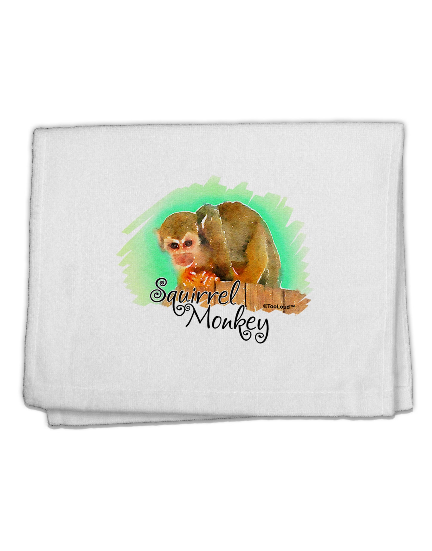 Squirrel Monkey Watercolor Text 11&#x22;x18&#x22; Dish Fingertip Towel-Fingertip Towel-TooLoud-White-Davson Sales