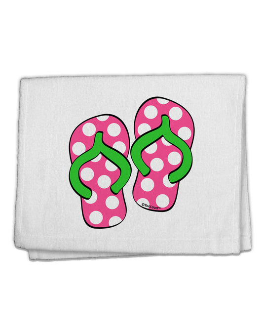 Cute Polka Dot Flip Flops - Pink and Green 11&#x22;x18&#x22; Dish Fingertip Towel-Fingertip Towel-TooLoud-White-Davson Sales