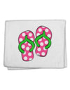 Cute Polka Dot Flip Flops - Pink and Green 11&#x22;x18&#x22; Dish Fingertip Towel