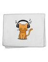 Cute Kitty With Headphones 11&#x22;x18&#x22; Dish Fingertip Towel-Fingertip Towel-TooLoud-White-Davson Sales