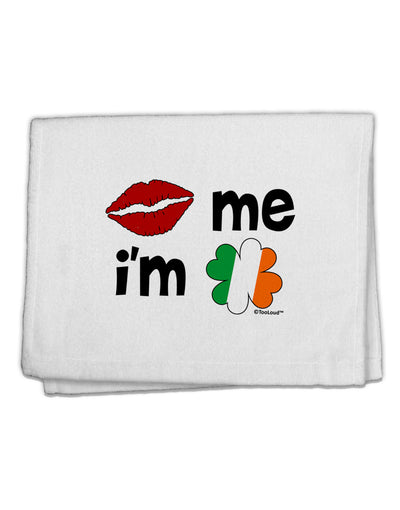 Kiss and Irish Flag Shamrock - Kiss Me I'm Irish 11&#x22;x18&#x22; Dish Fingertip Towel by TooLoud-Fingertip Towel-TooLoud-White-Davson Sales