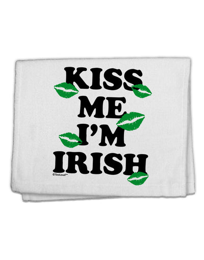 Kiss Me I'm Irish - Green Kisses 11&#x22;x18&#x22; Dish Fingertip Towel by TooLoud-Fingertip Towel-TooLoud-White-Davson Sales