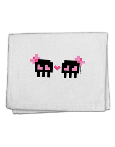 8-Bit Skull Love - Girl and Girl 11&#x22;x18&#x22; Dish Fingertip Towel-Fingertip Towel-TooLoud-White-Davson Sales