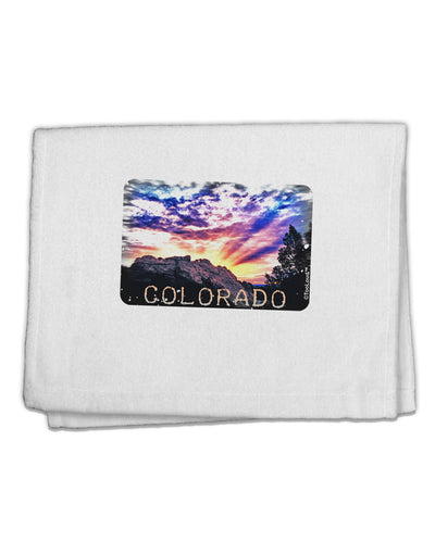 Colorado Rainbow Sunset Text 11&#x22;x18&#x22; Dish Fingertip Towel-Fingertip Towel-TooLoud-White-Davson Sales