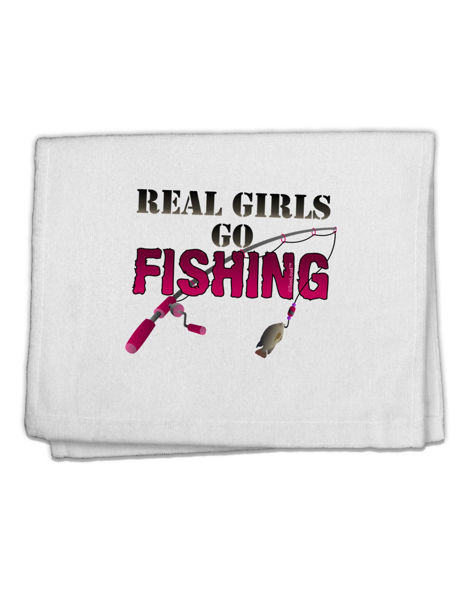 Real Girls Go Fishing 11&#x22;x18&#x22; Dish Fingertip Towel-Fingertip Towel-TooLoud-White-Davson Sales