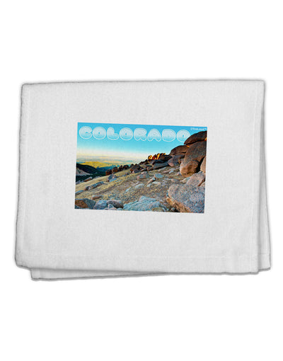 CO Rockies View with Text 11&#x22;x18&#x22; Dish Fingertip Towel-Fingertip Towel-TooLoud-White-Davson Sales