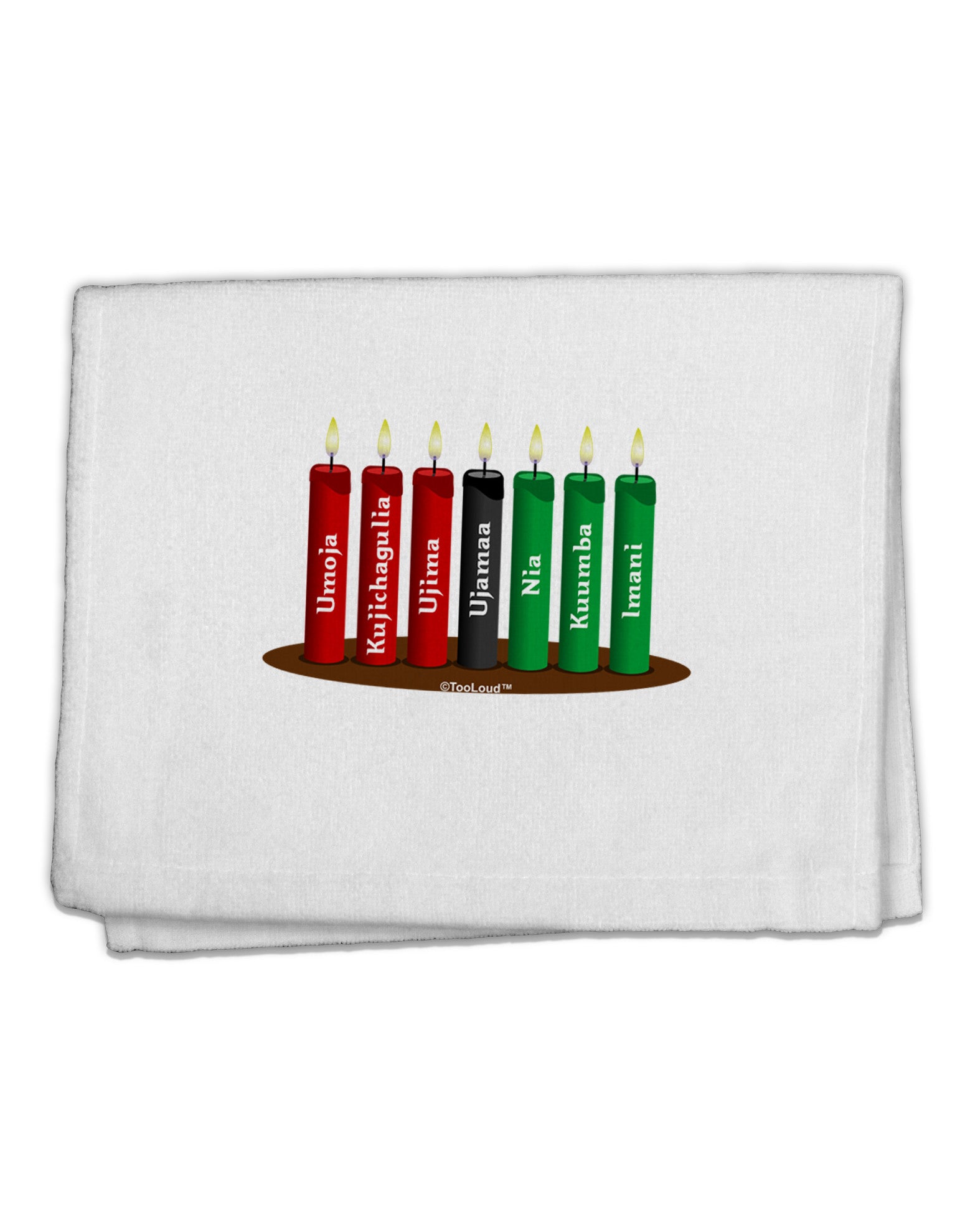 Kwanzaa Candles 7 Principles 11&#x22;x18&#x22; Dish Fingertip Towel-Fingertip Towel-TooLoud-White-Davson Sales