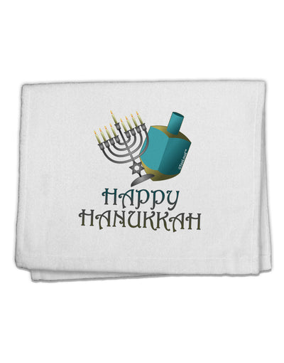 Blue & Silver Happy Hanukkah 11&#x22;x18&#x22; Dish Fingertip Towel-Fingertip Towel-TooLoud-White-Davson Sales