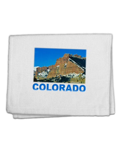 Colorado Snowy Mountains Text 11&#x22;x18&#x22; Dish Fingertip Towel-Fingertip Towel-TooLoud-White-Davson Sales