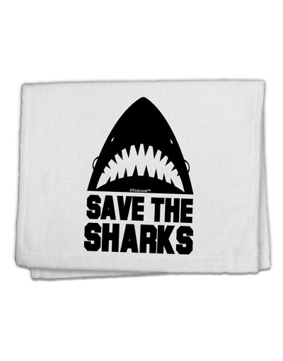 Save The Sharks 11&#x22;x18&#x22; Dish Fingertip Towel-Fingertip Towel-TooLoud-White-Davson Sales