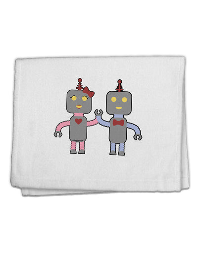 Cute Robot Love 11&#x22;x18&#x22; Dish Fingertip Towel by TooLoud-Fingertip Towel-TooLoud-White-Davson Sales