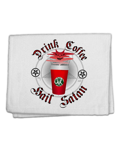 Red Cup Drink Coffee Hail Satan 11&#x22;x18&#x22; Dish Fingertip Towel by TooLoud-TooLoud-White-Davson Sales