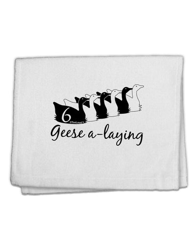 Six Geese A laying Text 11&#x22;x18&#x22; Dish Fingertip Towel-Fingertip Towel-TooLoud-White-Davson Sales