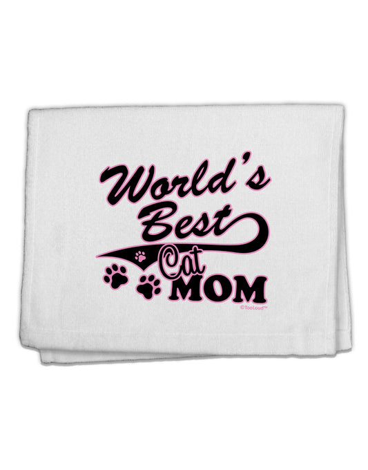 World's Best Cat Mom 11&#x22;x18&#x22; Dish Fingertip Towel by TooLoud-Fingertip Towel-TooLoud-White-Davson Sales