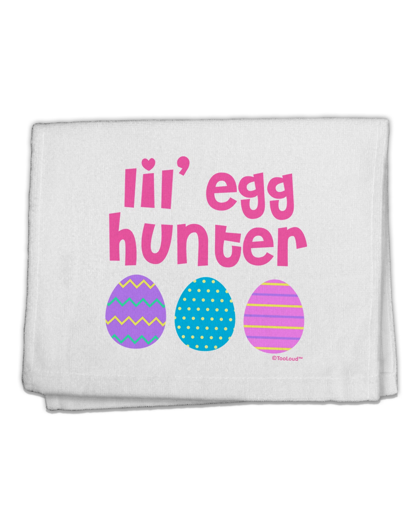 Lil' Egg Hunter - Easter - Pink 11&#x22;x18&#x22; Dish Fingertip Towel by TooLoud-Fingertip Towel-TooLoud-White-Davson Sales