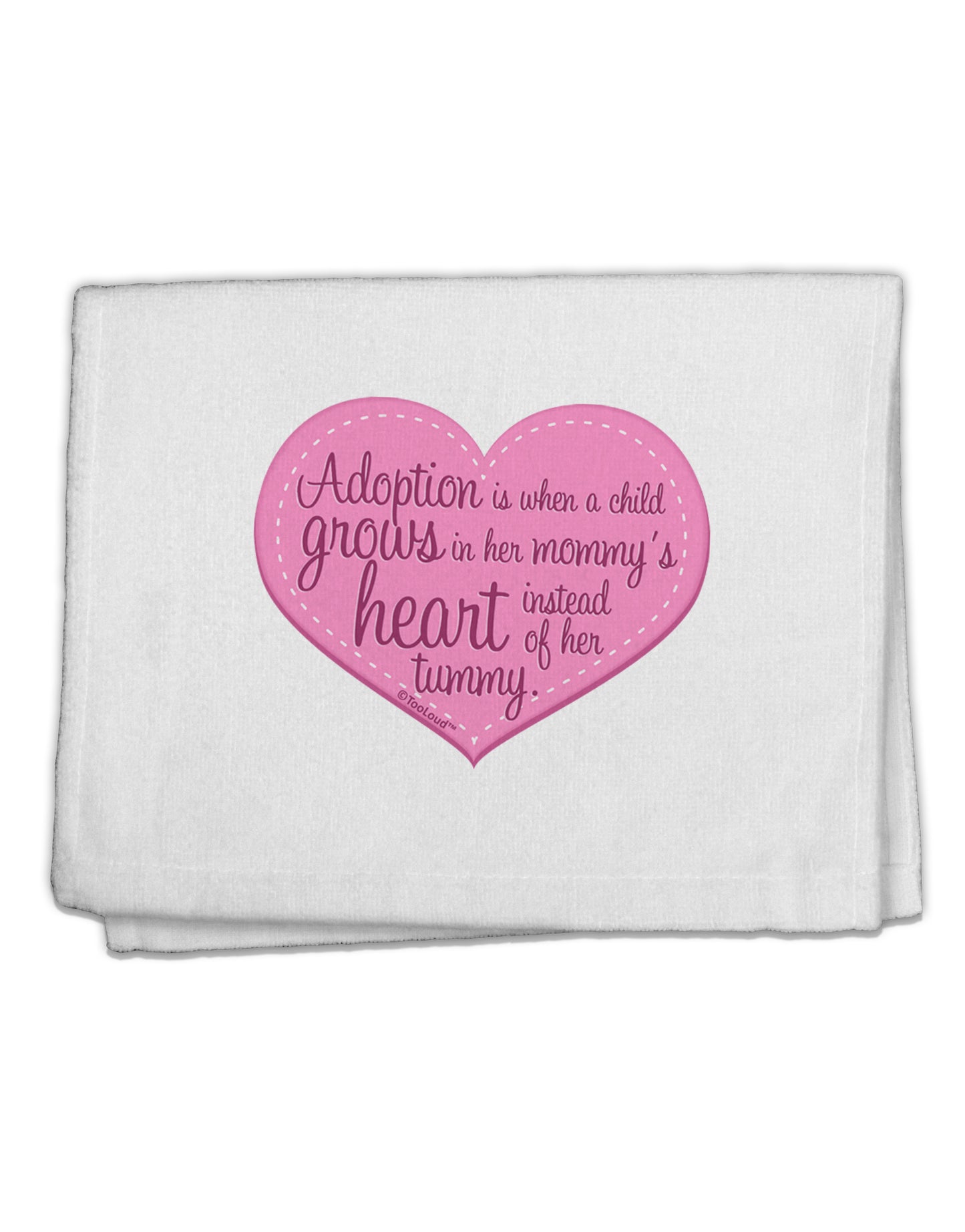 Adoption is When - Mom and Daughter Quote 11&#x22;x18&#x22; Dish Fingertip Towel by TooLoud-Fingertip Towel-TooLoud-White-Davson Sales