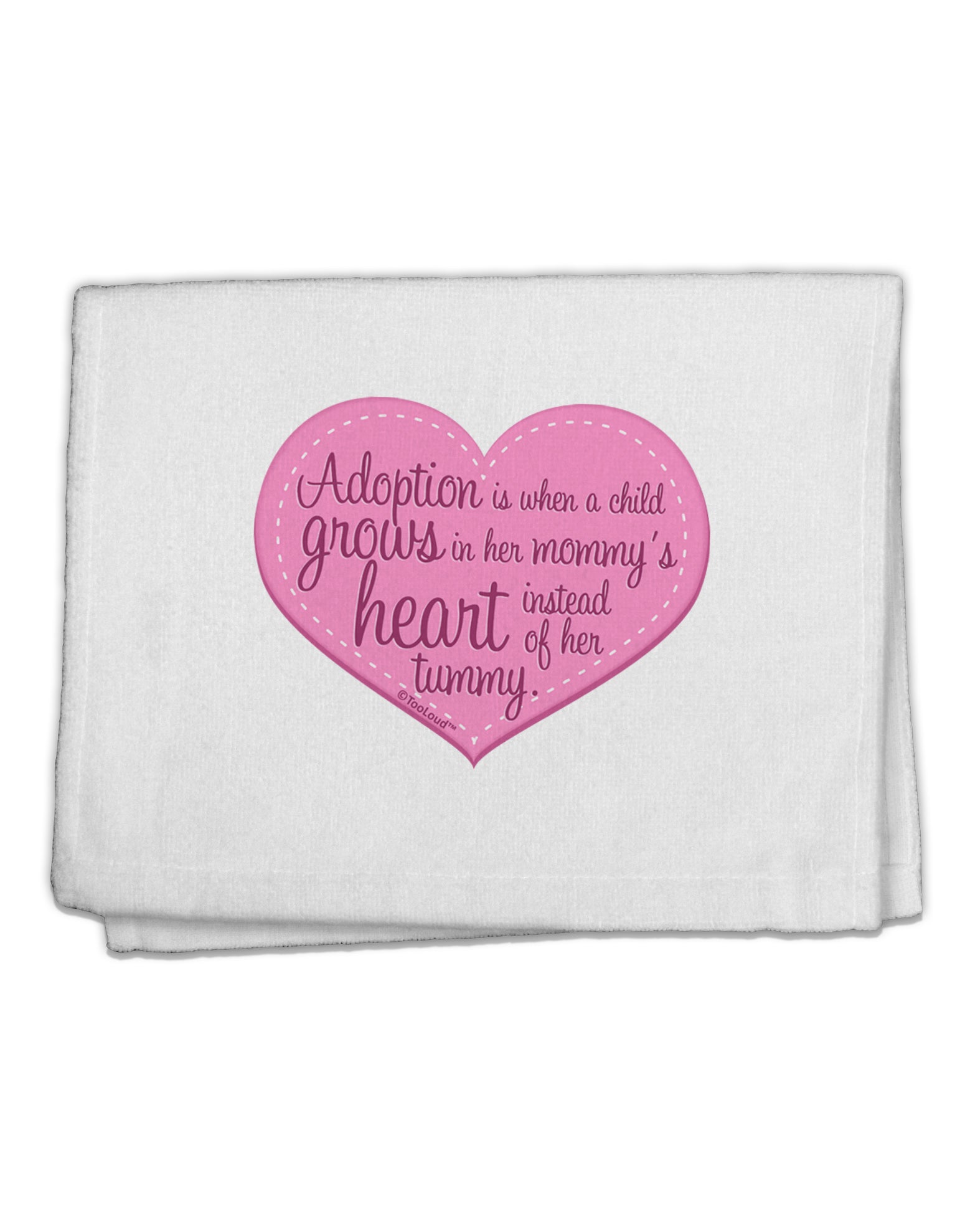 Adoption is When - Mom and Daughter Quote 11&#x22;x18&#x22; Dish Fingertip Towel by TooLoud-Fingertip Towel-TooLoud-White-Davson Sales
