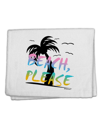 Beach Please - Summer Colors with Palm Trees 11&#x22;x18&#x22; Dish Fingertip Towel-Fingertip Towel-TooLoud-White-Davson Sales