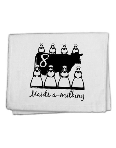 Eight Maids A Milking Text 11&#x22;x18&#x22; Dish Fingertip Towel-Fingertip Towel-TooLoud-White-Davson Sales